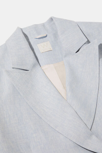 W Collection Light Blue Linen Cotton Jacket