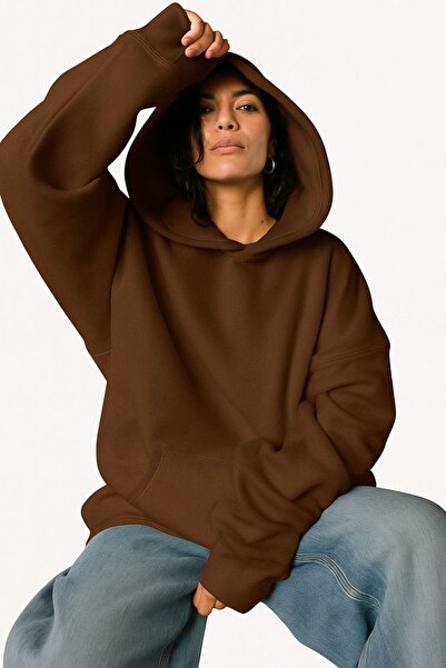 DM DOLCE MORE سترة رياضية بقلنسوة للجنسين مصنوعة من القطن الممشط بثلاث خيوط