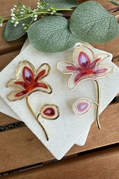 My Joyas Design ZR Model Çiçek Reçine Küpe