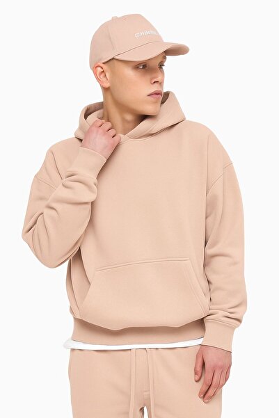 DM DOLCE MORE سترة رياضية بقلنسوة للجنسين مصنوعة من القطن الممشط بثلاث خيوط