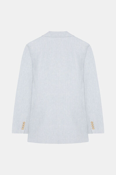 W Collection Light Blue Linen Cotton Jacket
