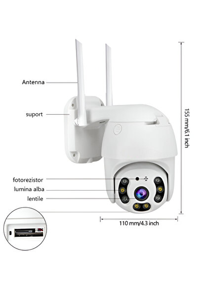NEO Κάμερα παρακολούθησης, ήχου-βίντεο, ασύρματη, εξωτερικού ή εσωτερικού χώρου, Full HD, 5.0 MP, λευκή,