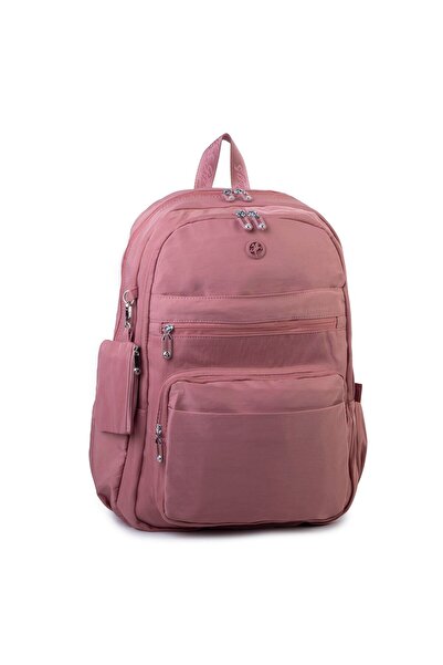 Nas Bag Unisex Large Size Multi-Compartment Lightweight Backpack Dusty Rose