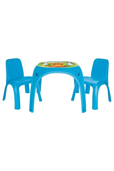 JollyMag Set Masuta cu 2 scaune pentru copii Pilsan King Table blue
