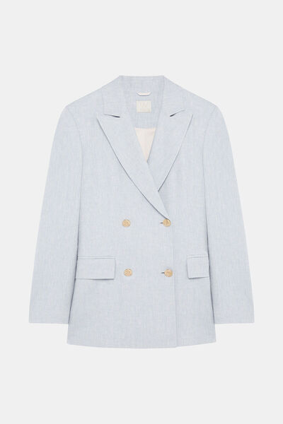 W Collection Light Blue Linen Cotton Jacket