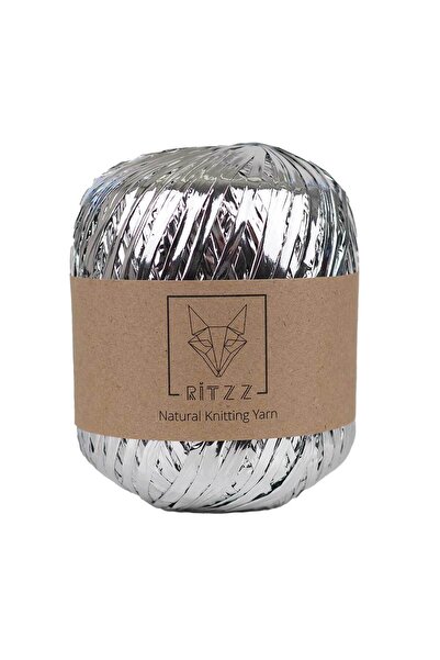 Ritzz خيط الرافيا المعدني الفضي