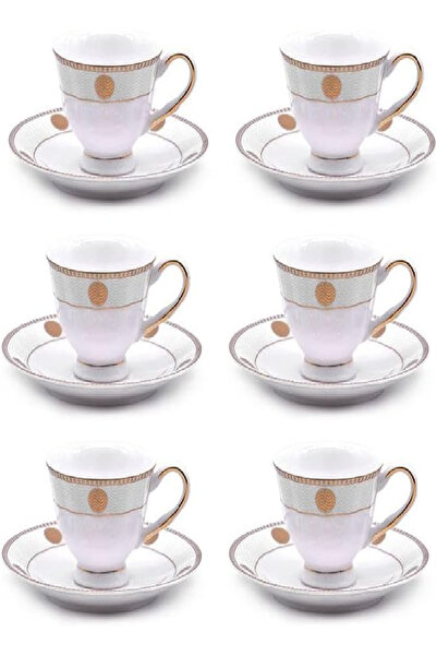 LTR Auratic Bone China Tea Cup & Saucer Set | 12-Piece White Coffee & Cappucc...
