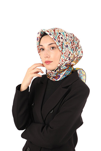 Bursa İpek Eșarfă din mătase Sura cu model de iederă violetă