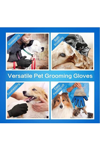 NEO Brushing and Massage Glove, Silicone, Blue/Black