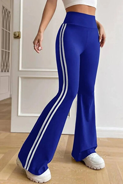 PASTELASTORE Leggings pentru femei cu talie înaltă și dungi laterale