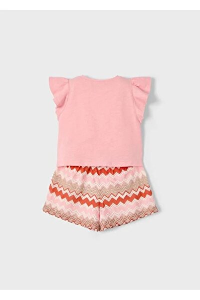 MAYORAL Girl's Zigzag Shorts Suit 4-8 Years Orange
