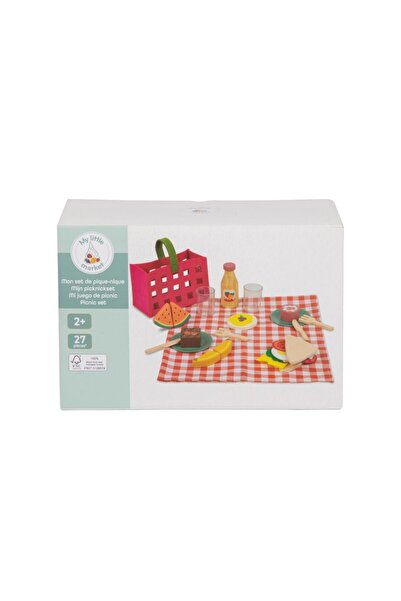 Carrefour Set de picnic My Little Market, lemn/plastic/fetru, 27 piese, Multicolor