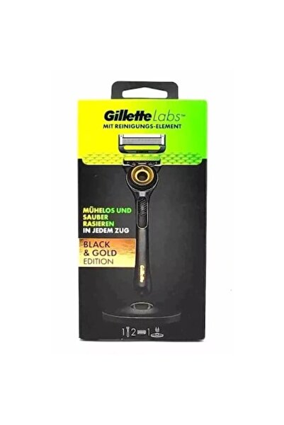 Gillette Aparat de ras Labs Black&Gold Edition, 2 lame, suport magnetic, mâner metalic