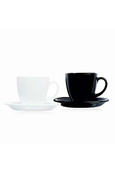 Luminarc Set pentru ceai/cafea Carine Luminarc, 12 piese, opal, 22 cl, Alb/Negru