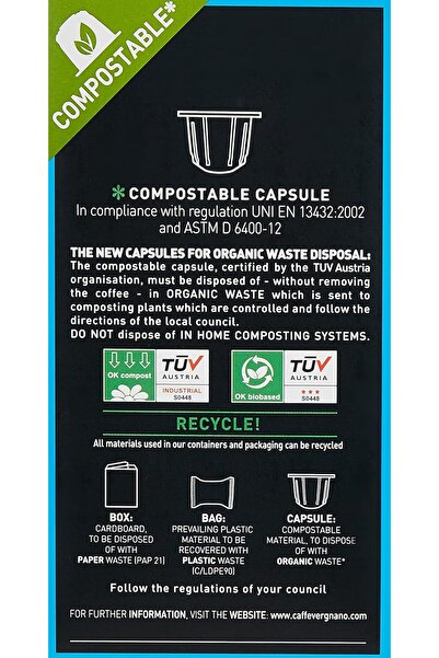 Caffe Vergnano Caffè Vergnano 1882 Espresso DECAF Nespresso Compatible Coffee Capsules x 10
