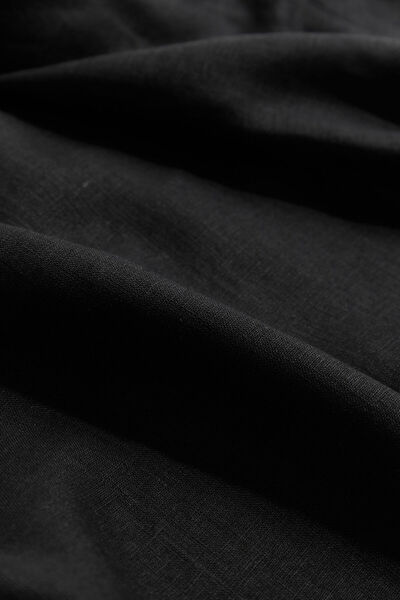 W Collection SİYAH KETEN MİDİ ETEK