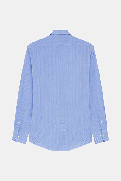 W Collection White Long Sleeve Micro Patterned Shirt