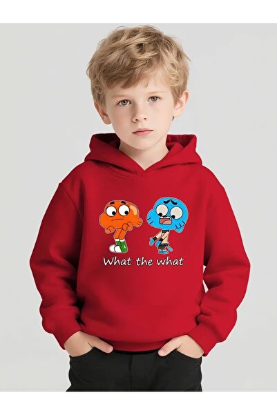 oneagılyazı سويت شيرت بقلنسوة للأولاد والبنات من Gumball Gasp