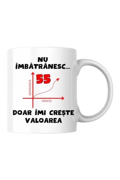 T&M Personalizare Cană personalizată - Nu îmbătrânesc, 55 de ani, doar îmi cr...