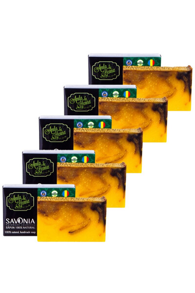 Savonia Set 5 buc - Sampon Solid Amla si Henna,