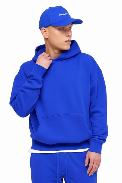 DM DOLCE MORE سترة رياضية بقلنسوة للجنسين مصنوعة من القطن الممشط بثلاث خيوط