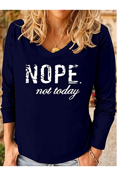 HAZEGO Дамска блуза с дълги ръкави, V-образно деколте и вискоза, изработена о...