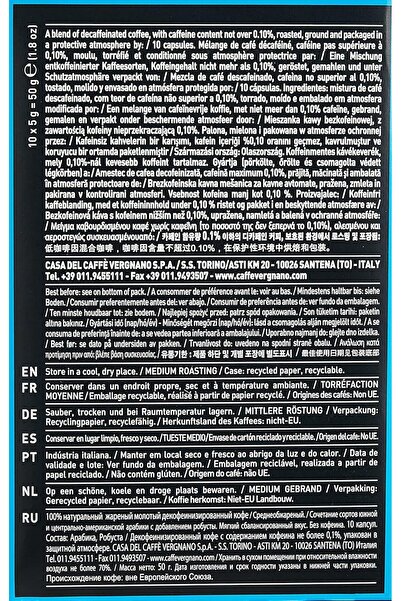 Caffe Vergnano Caffè Vergnano 1882 Espresso DECAF Nespresso Compatible Coffee Capsules x 10