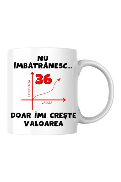 T&M Personalizare Cană personalizată - Nu îmbătrânește, 36 de ani, doar câști...