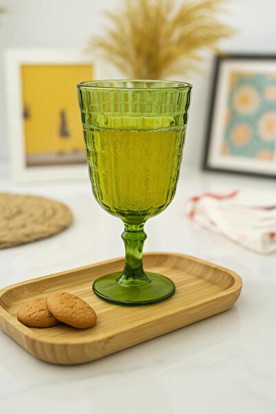 HSDemirci Allegra Dark Green Goblet Glass - 450 ml Single Acrylic Material - Not Glass Shatter-Resistant