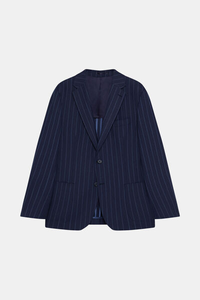 W Collection LACİVERT DÜĞMELİ KETEN VİSKOZ CEKET