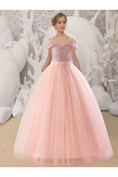 LilyMoon Kız Çocuk Payetli Abiye Elbise – Tül Prenses Model - Özel Gün Elbisesi