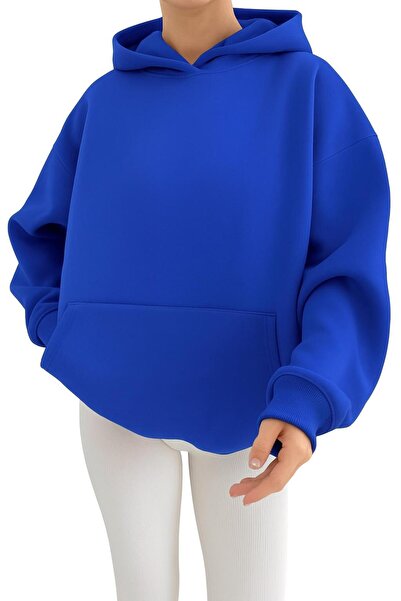 DM DOLCE MORE سترة رياضية بقلنسوة للجنسين مصنوعة من القطن الممشط بثلاث خيوط