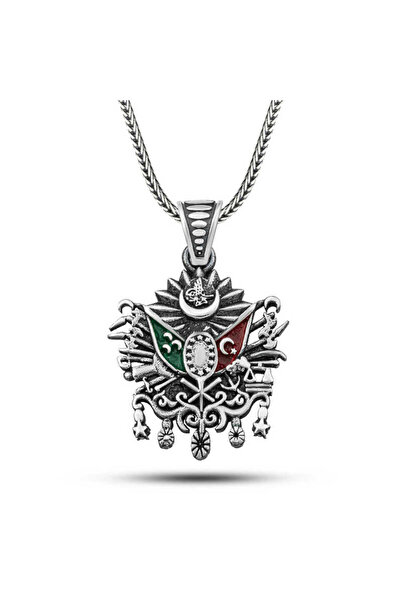 KENPAZAR Gümüş Osmanlı Devlet Armalı Erkek Kolye