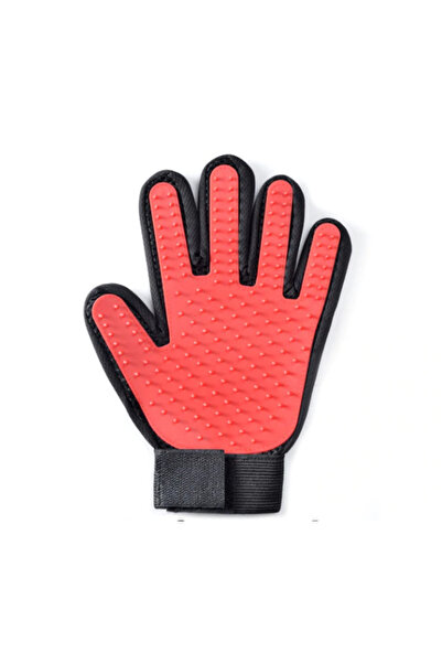 NEO Manusa pentru periat animale, culoare rosu/negru, mana stanga