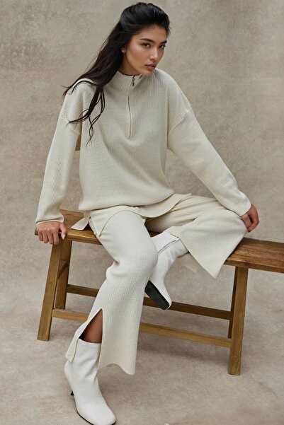 Hiccup High Waist Zippered Knitwear Set