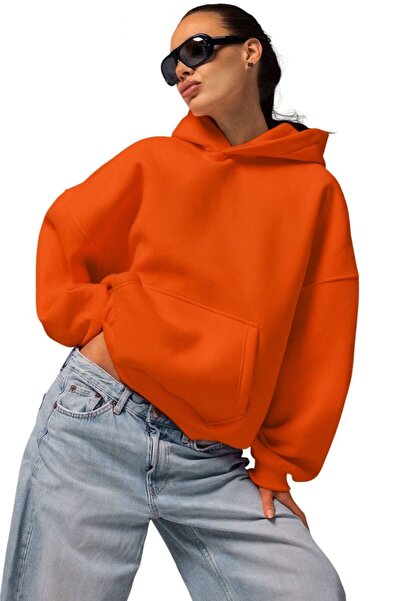 BENROMA سترة رياضية بقلنسوة للجنسين مصنوعة من القطن الممشط بثلاث خيوط