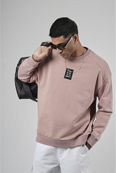 Butik Trend Biz Oversize Sweatshirt Front and Back Label Crew Neck