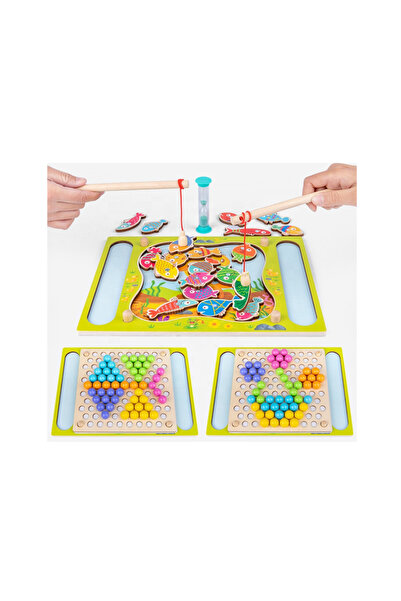 SDX Market Joc magnetic de pescuit și dexteritate cu 60 de bile din mărgele de pescuit