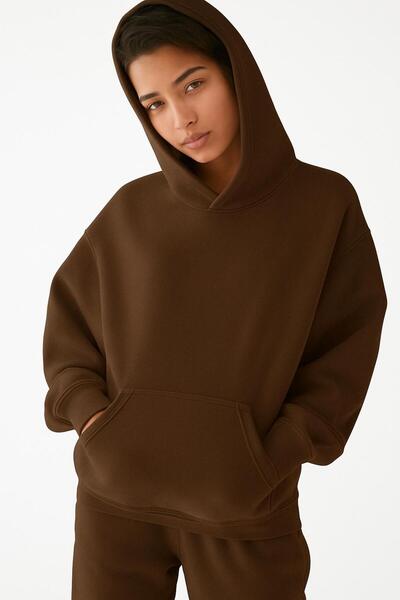 DM DOLCE MORE سترة رياضية بقلنسوة للجنسين مصنوعة من القطن الممشط بثلاث خيوط