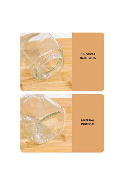 Flippy Glass Spice Container, 180 ml, with Handle and Spoon, Wavy Lid, Yellow