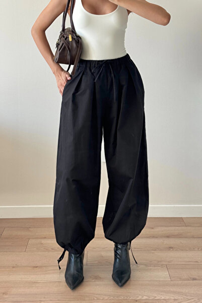 Eka Γυναικείο Μαύρο Παντελόνι Παραπέντε 1017-1592