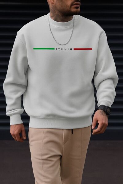 BENROMA سترة رياضية مطبوعة من القطن الممشط الإيطالي بثلاث خيوط للجنسين