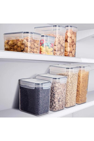 Flippy food storage boxes, set of 8, PP plastic, transparent, assorted sizes