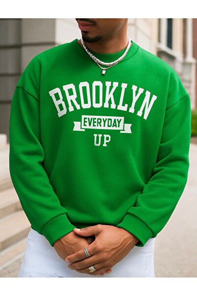 DM DOLCE MORE سترة رياضية يونيسكس مطبوعة من قماش بروكلين الممشط بثلاث خيوط