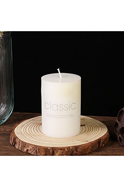 Flippy Decorative Paraffin Candle, Cylindrical, Smoke-free & Fragrance-free, 7x10 cm, 300g, 48h, Ivo