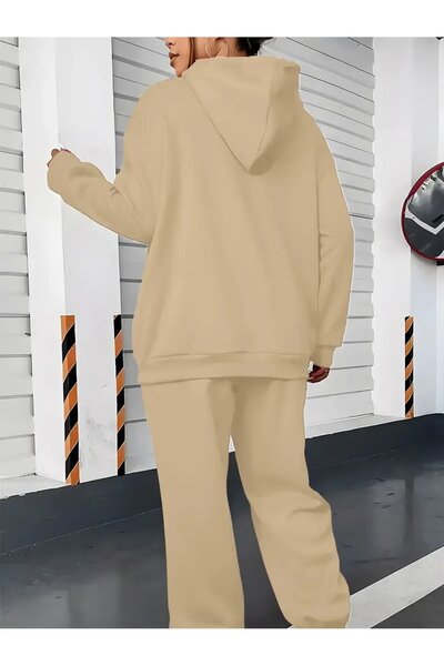 darkopia Σετ φόρμας με κουκούλα Unisex, ανδρικό, γυναικείο, με στάμπα, oversize, 3 κλωστών