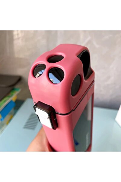 Flippy Sports Water Bottle, 350 ml, with Straw and Locking Lid, PC, Pink