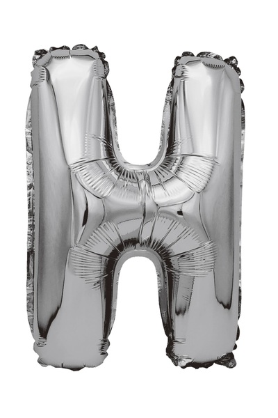 SDX Market Balon folie metalizată argintie, Mirific Party, Litera H, 80 cm, A...
