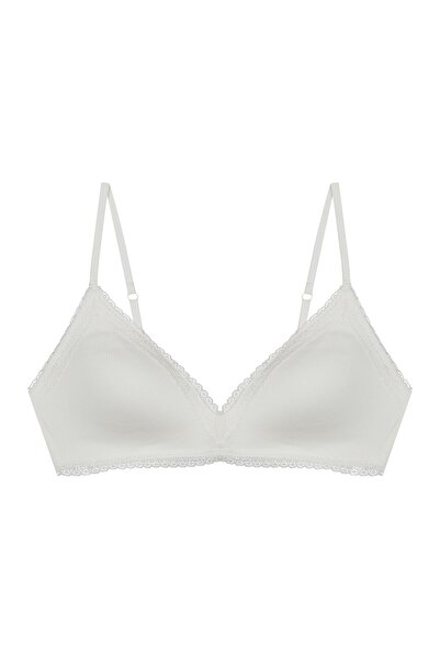 Bloovii Lightly Padded Bra Ribbed with Lace Edges & Racerback Clip | Collige