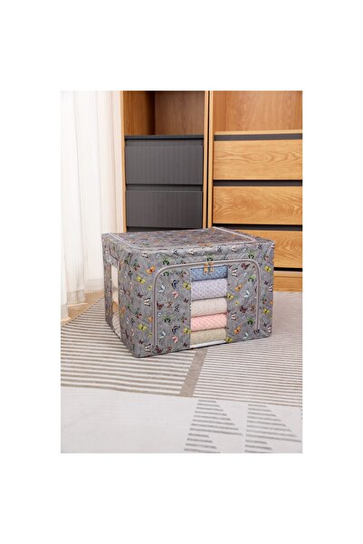 Flippy Storage Box Flippy, 66L, Textile Material, 50 x 40 x 33 cm, for Clothes and Linens, Butterfly Patter